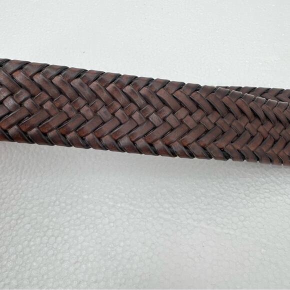 Men's belt 42 brown woven leather - Picture 9 of 9